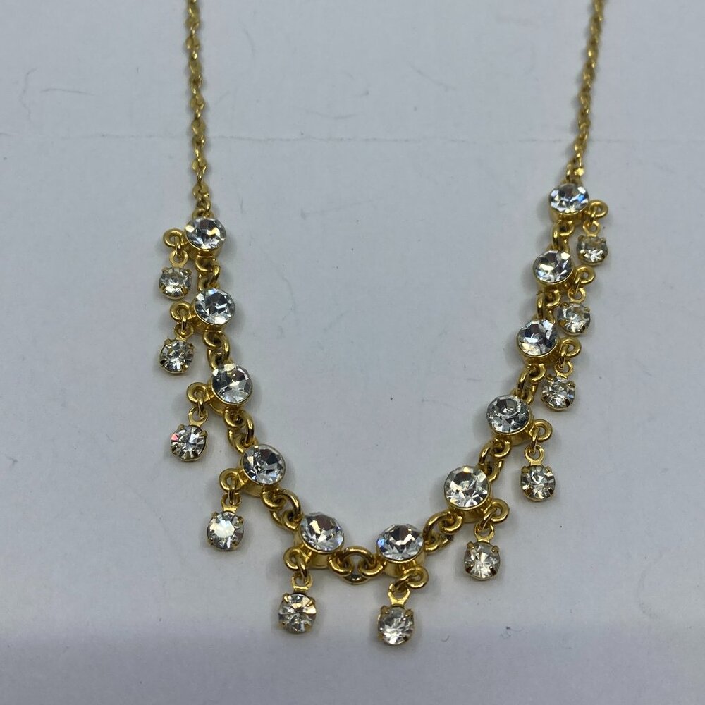 Christina collection gold tone rhinestone crystal wedding bridal necklace